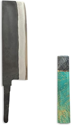 Mango de cuchillo de madera con octágono japonés multicolor WA único mediano