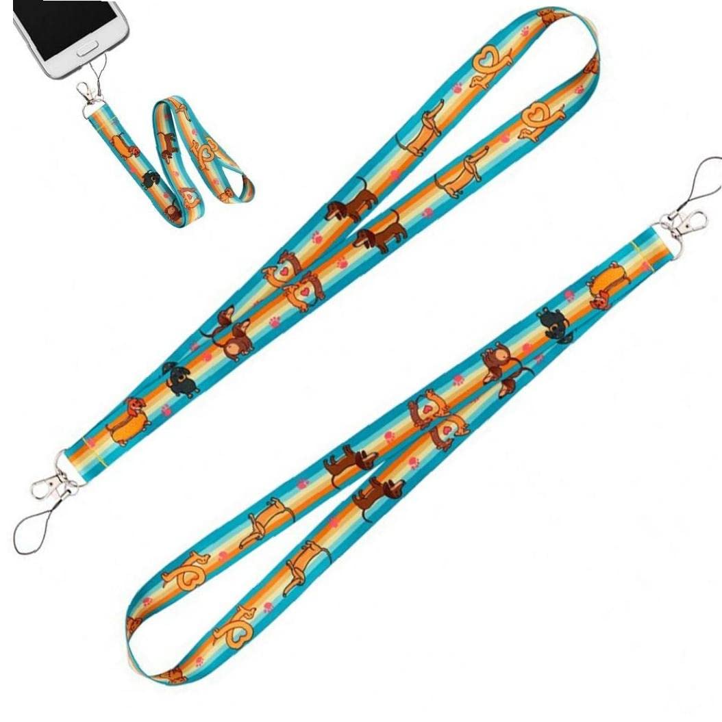 Casiler As Shown 2Pcs Dachshund Funny Dog Lanyards For Key Neck Strap For Card Badge Gym Keychain Lanyard Key Holder Diy Hanging Rope