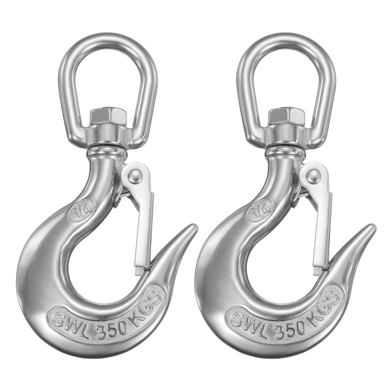 Gancho giratorio de cadena de seguridad 1/4" de acero inoxidable para grúa de barco