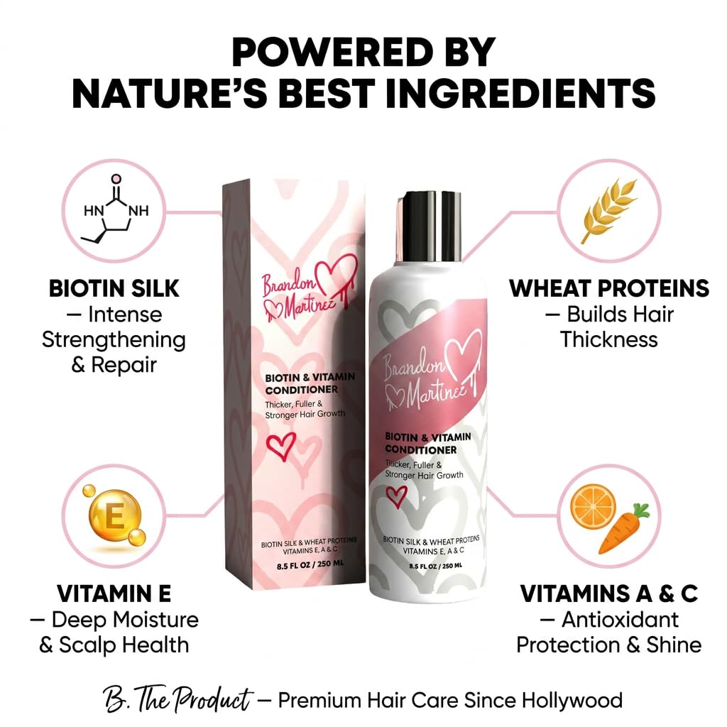High Potency Biotin Hair Growth Shampoo & Conditioner Set - Fortified with Vitamins E, A, C & B for Fastest Hair Growth (8.5oz.) image 4