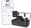 Micrófono de solapa inalámbrico Haomuren con IA para iPhone, iPad, Android, PC y Mac | Transcripción con IA y resumen instantáneo, reducción de ruido, doble canal, 118 idiomas para vlogs, entrevistas, reuniones y viajes 1