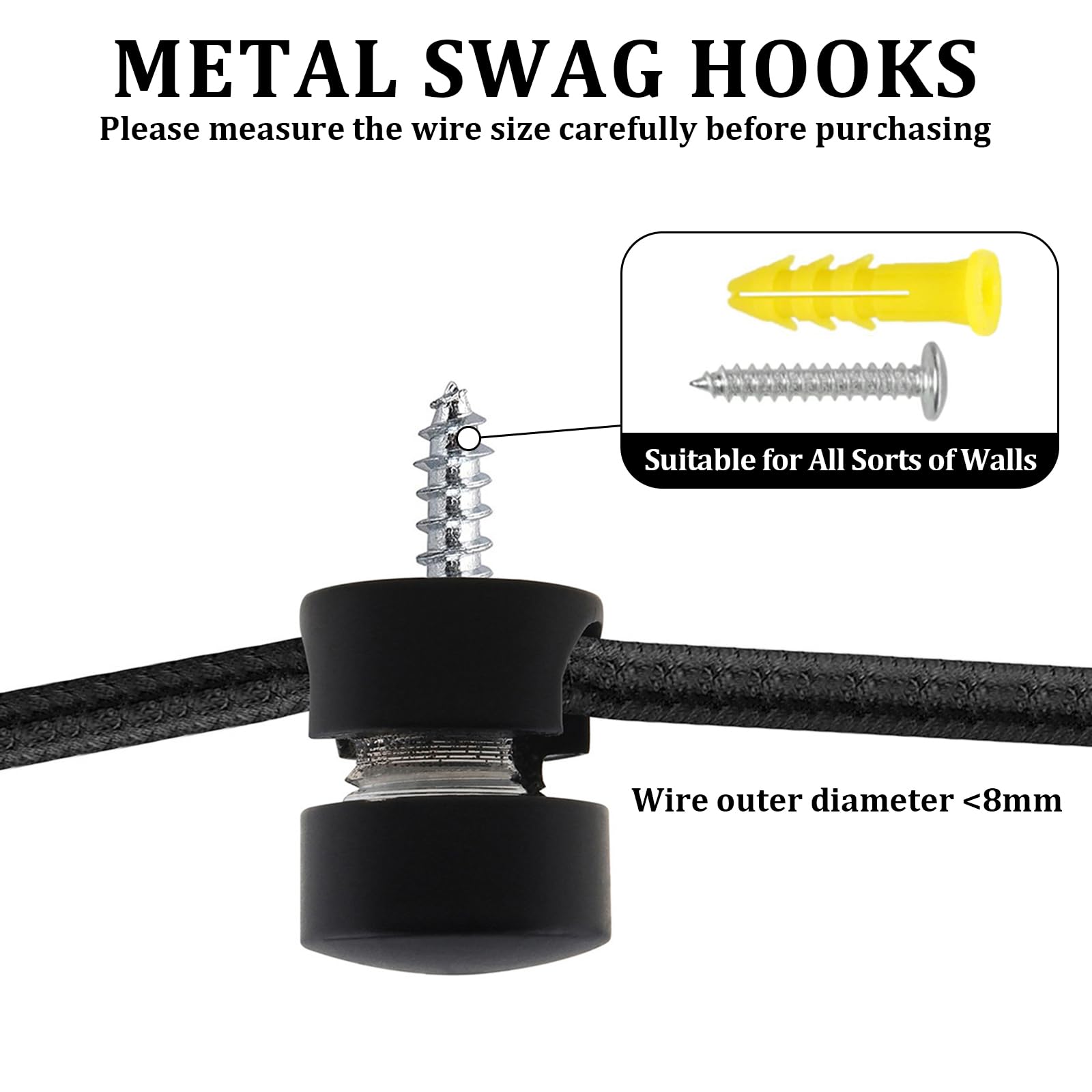 Decentratore Cavo MHDUYEG 2 Pezzi - Per Lampadari E Cablaggi, Nero, Facile Montaggio Fai-da-te - Foto 8