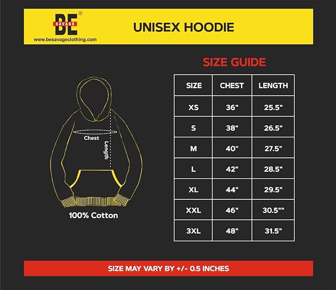 BE SAVAGE Men Cotton Hooded Neck Hoodie
