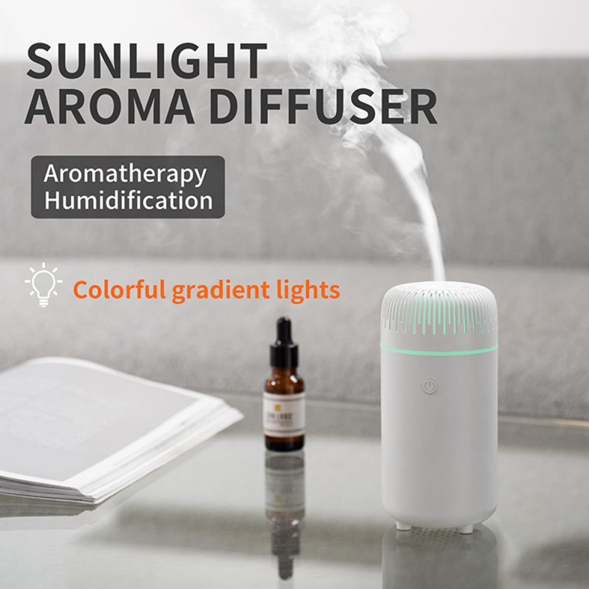 TOYANDONA Difusor de Aromas para Coche y Hogar Portátil Humidificador Ultrasónico Aceites Esenciales Mini Bajo Ruido