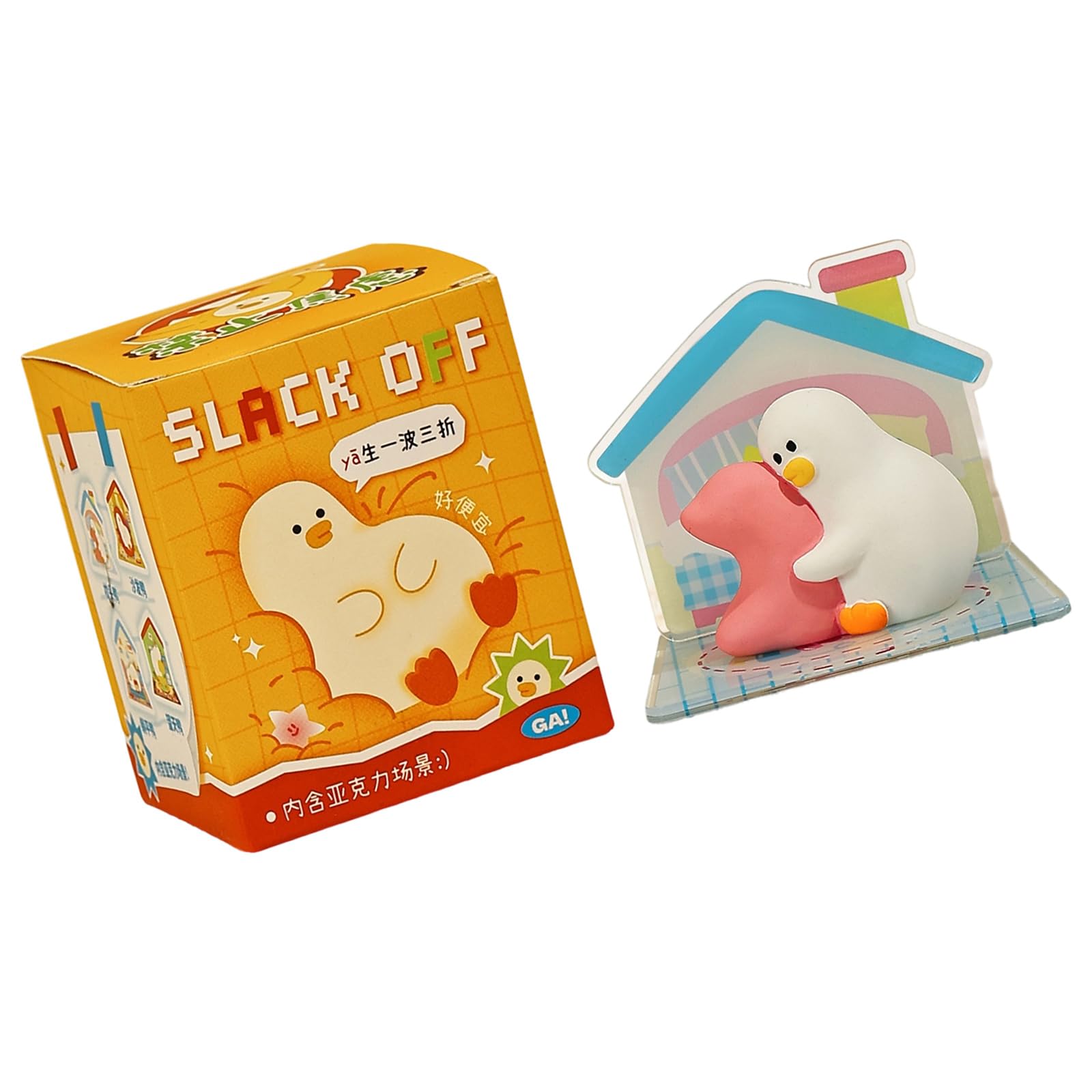 Buxuaaaa Ducks Figurines Animal Sculpture Funny Resin Slack Off Ducks Statue Stress Relief Collectibles Desktop DecorsOrnament Resin Figurines