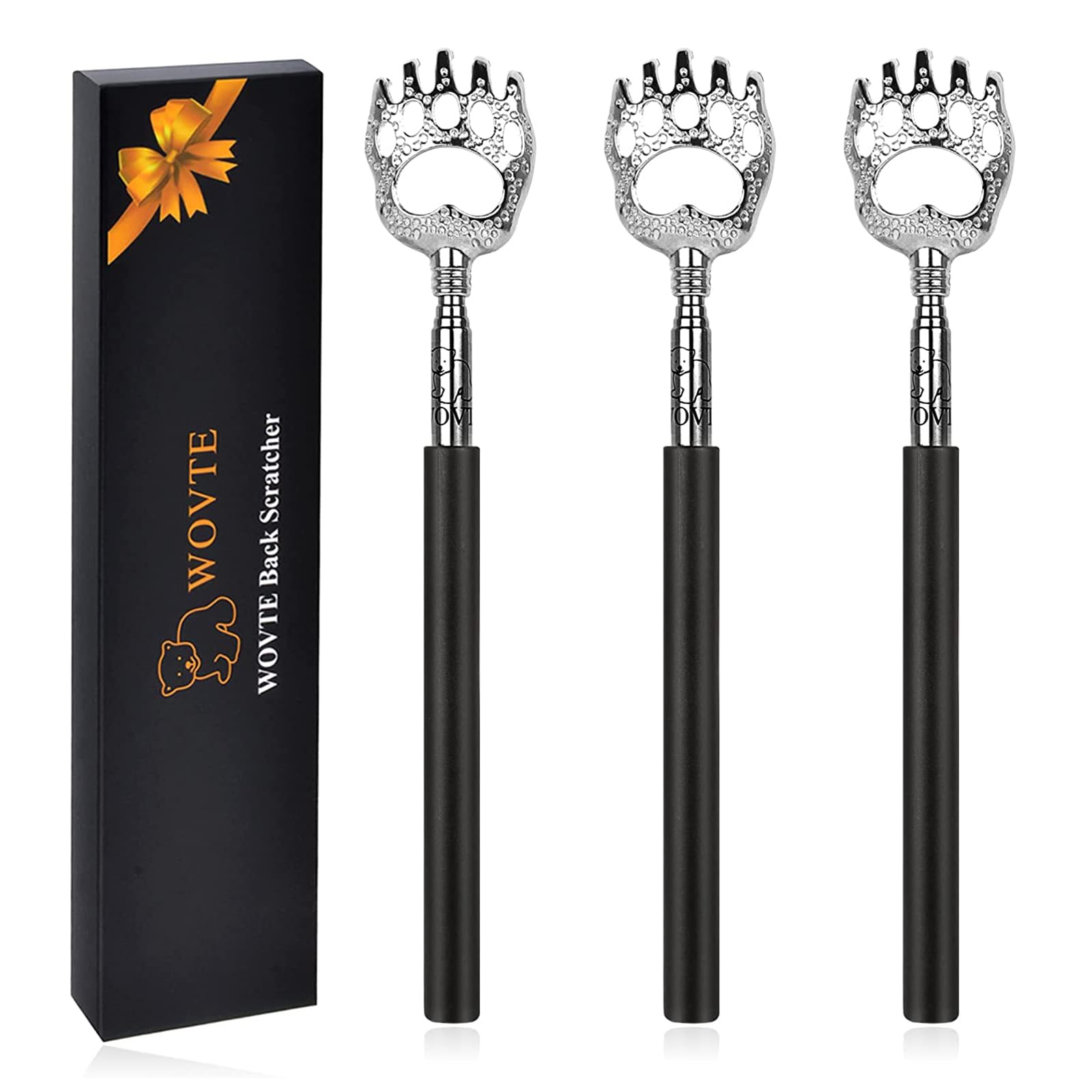 WOVTE 3Pack Extendable Bear Claw Back Scratcher for Men Women