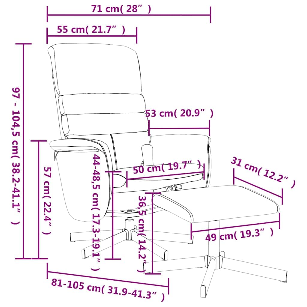 vidaXL Massagesessel, Sessel Verstellbare Rückenlehne, Drehbar Fernsehsessel Relaxsessel mit Fußhocker, Liegesessel Polstersessel Ruhesessel, Grau Kunstleder