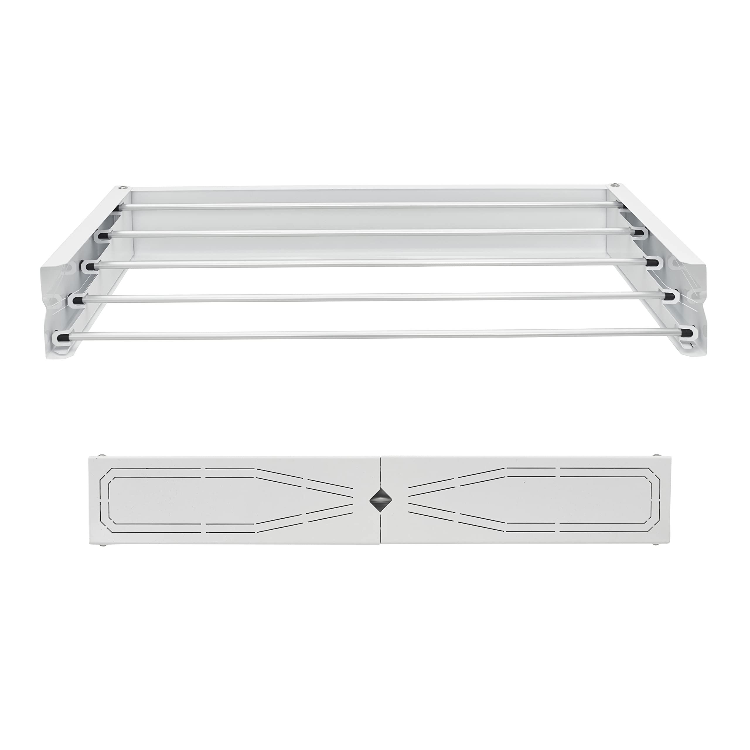 HomeArt Stendibiancheria da parete | Stendibiancheria retrattile da 75 cm | Stendibiancheria pieghevole pieghevole per interni ed esterni, design compatto a motivi compatti, capacità 20 kg, Bianco