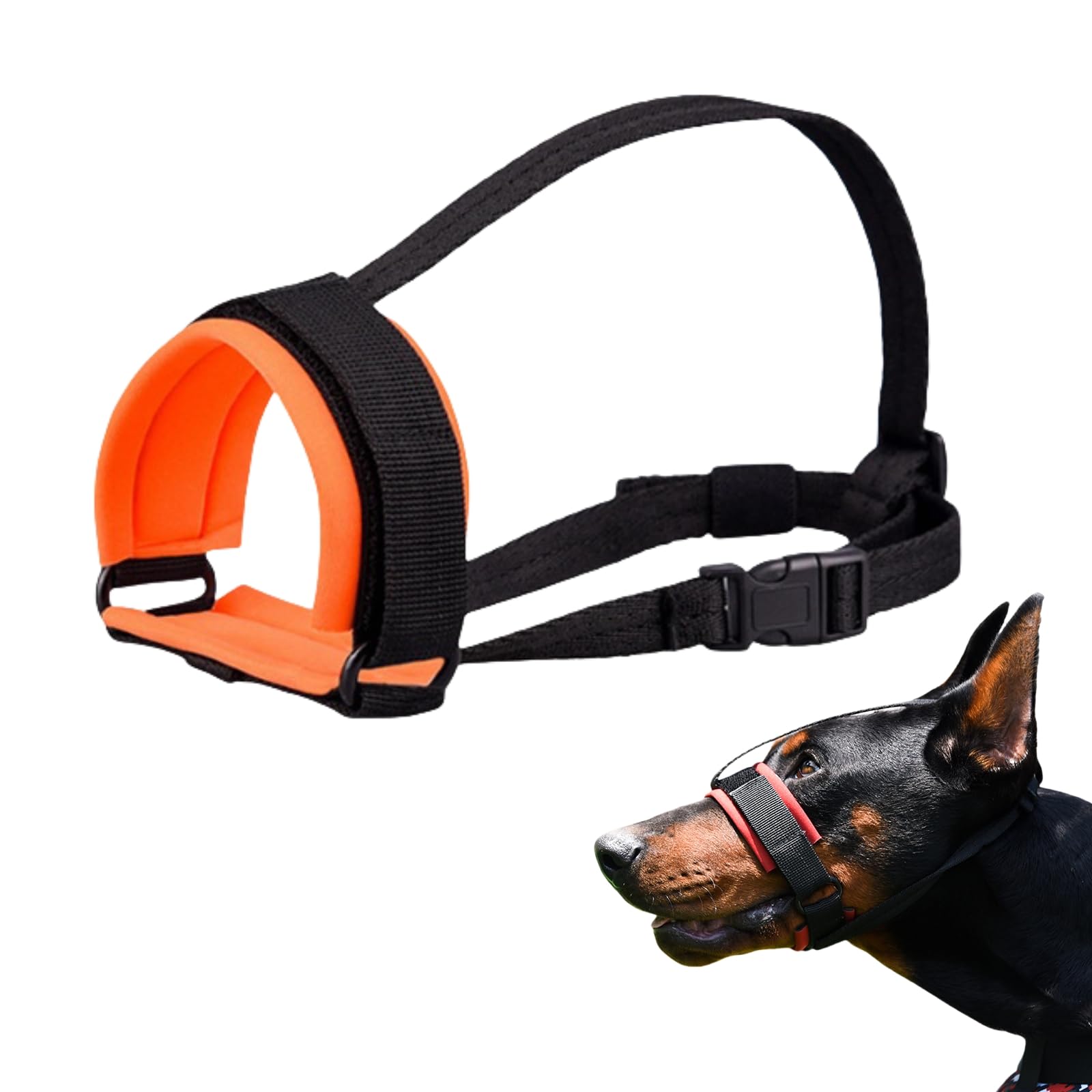 FENGZIZH Nylon Dog Muzzle for Small Dogs - Adjustable, Secure Fit Soft Muzzles for Dogs, Ideal for Preventing Biting During Vet Visits, Grooming, and Travel