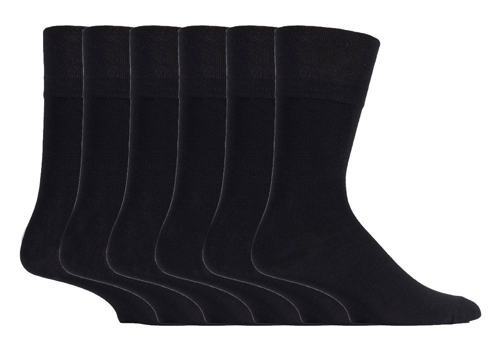 Sock Shop 6 Pairs Mens Loose Soft Top Non Elastic Bamboo Socks (6-11 UK, SOMRM01)