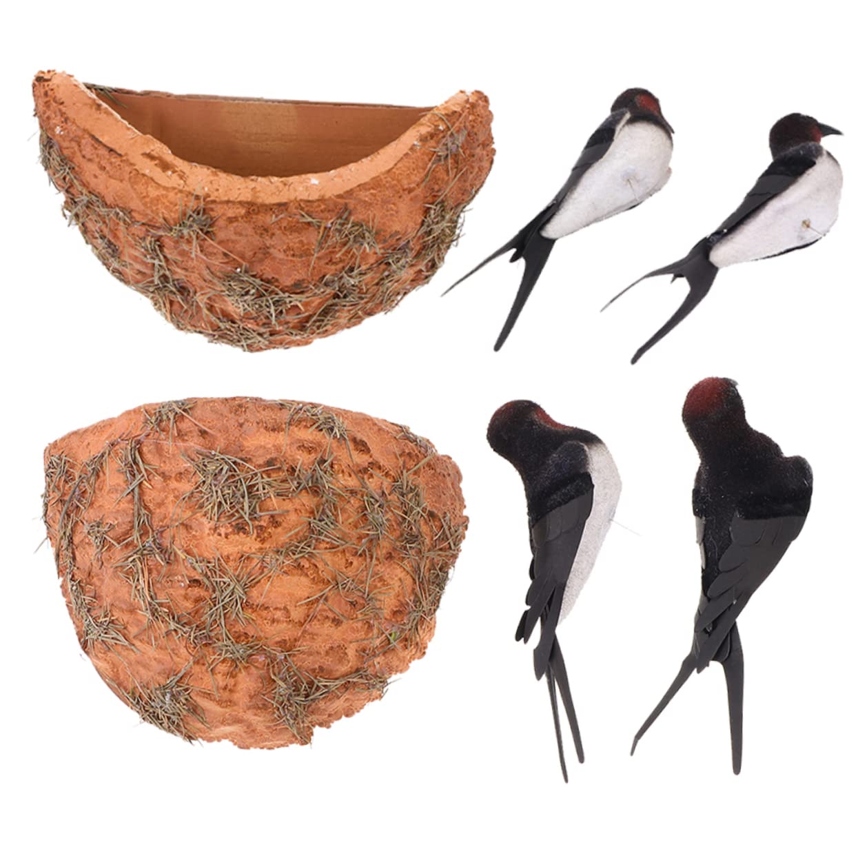 Toyvian 10 Sets Schwalbennest Modelldekorationen Nester Künstliches Schwalbennest Dekorative Vogelnest Dekoration Außendekor Ästhetische Simulation Vogelnest Dekoration Modell