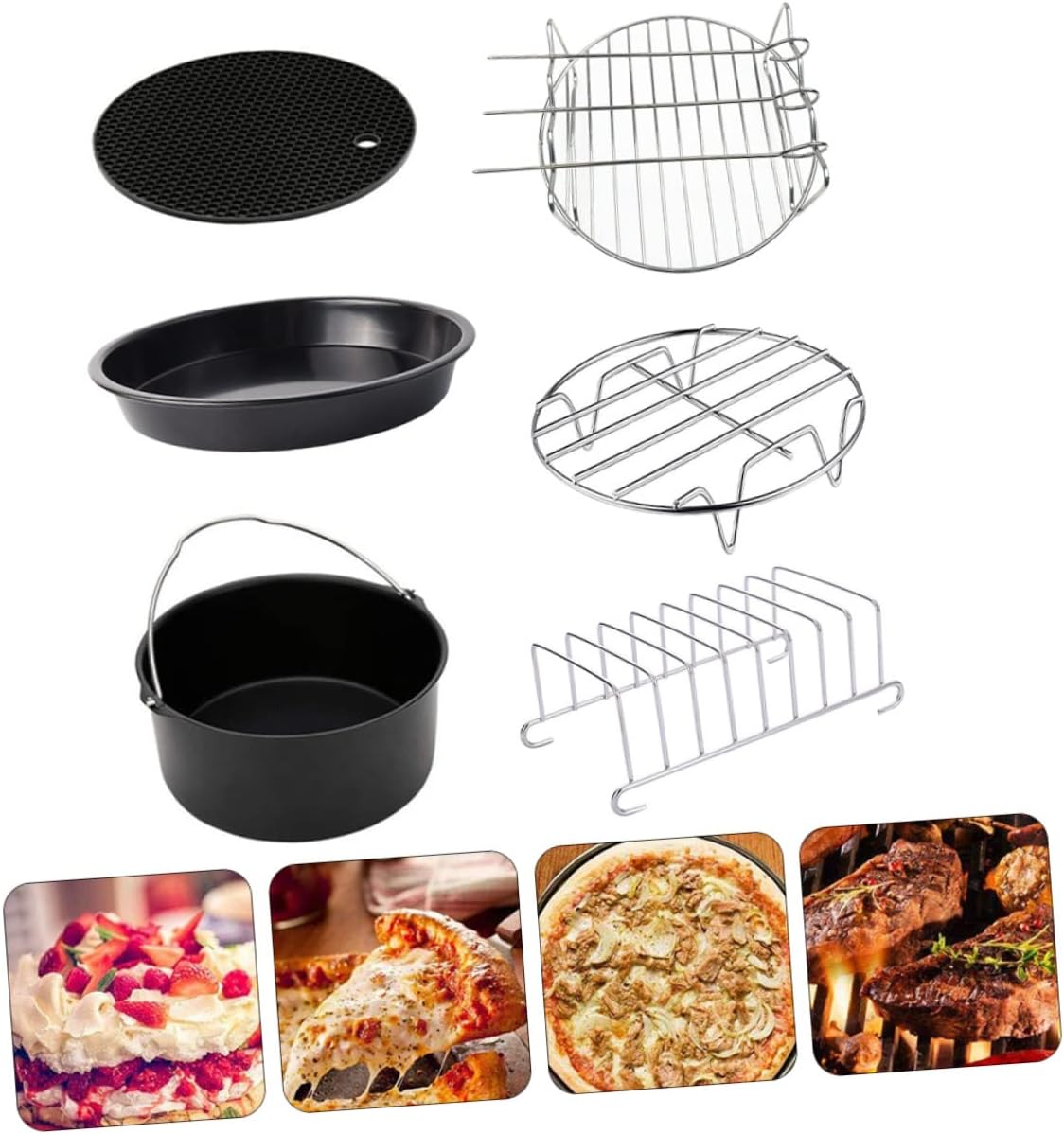 6pcs Baking Air Fryer Non-stick Pizza and Cake -grade Kitchen Tools for Easy Cleaning and Versatile Cooking