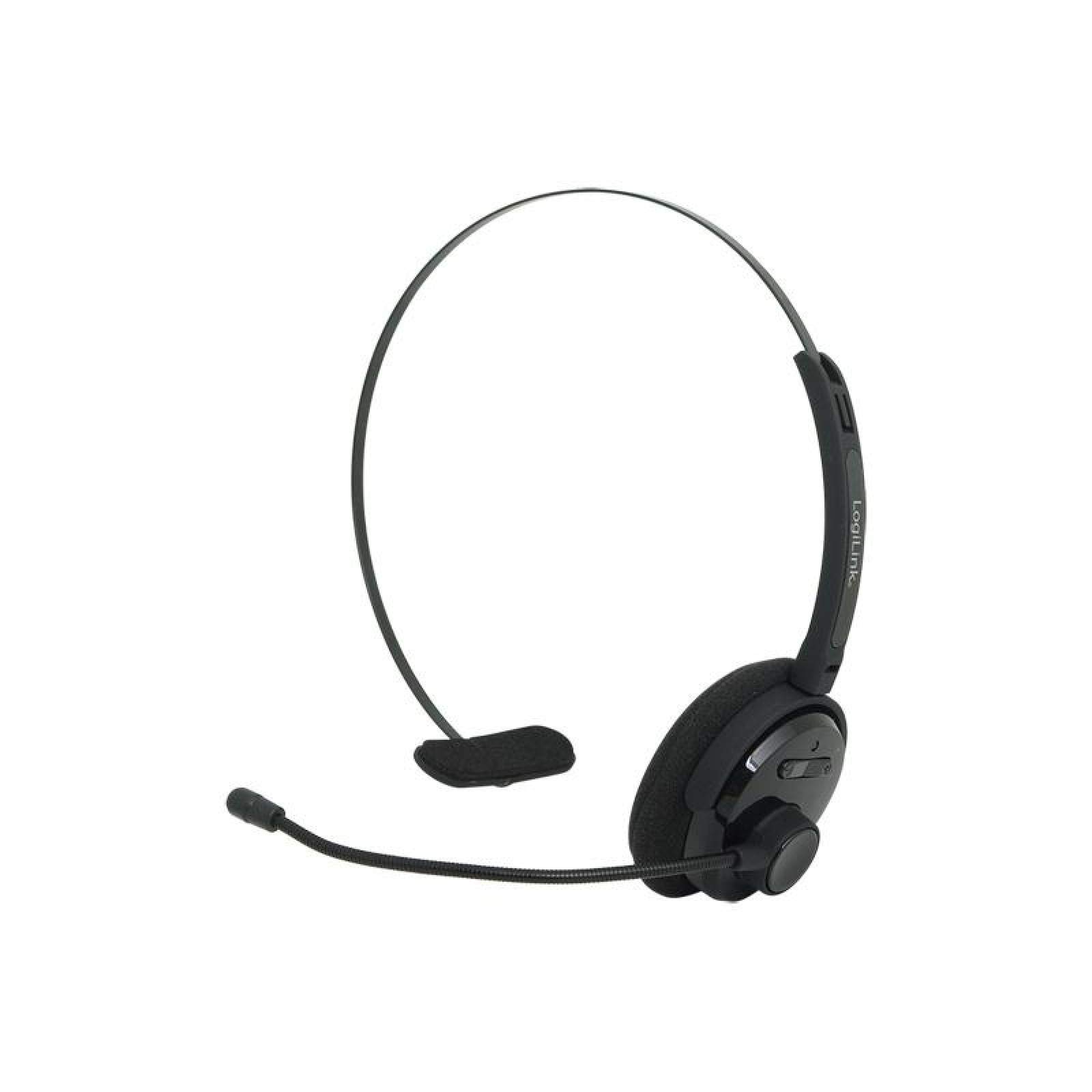 LogiLink Bluetooth Mono Headset mit Mikrofon PC Videokonferenz bis zu 14h Gesprächszeit