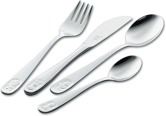 ZWILLING Children's Cutlery Set, 4 pcs., For Children from 3 Years, 18/10 Stainless Steel, Bino, 15 x 10 x 2 cm
