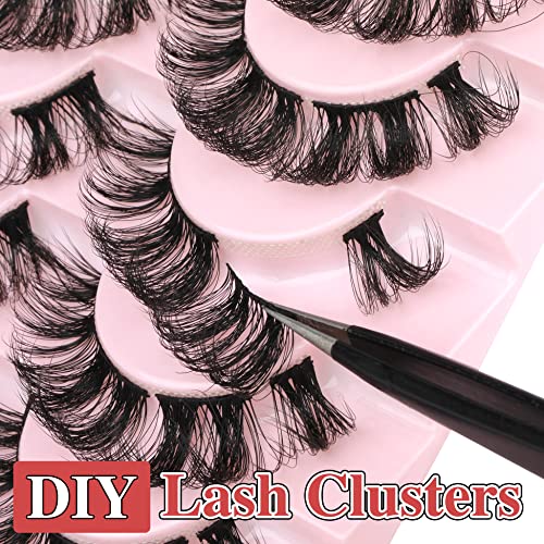 Lash Clusters Diy Individual Cluster Lashes 80 Pcs D Curl Wispy Fluffy Mink Lashes That Look Like Extensions False Eyelashes 10-Pair Pack By Eydevro #TOP1