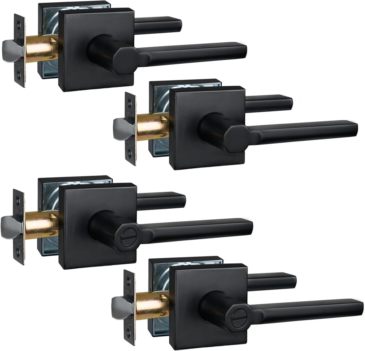 2pcs Passage Door Levers & 2pcs Privacy Door Levers