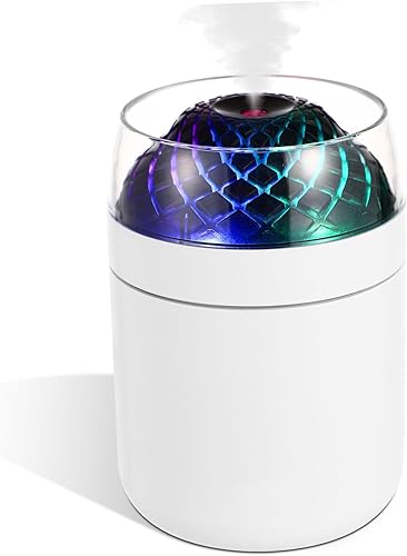 Portable Humidifier with Colorful LED Light Quiet USB Air Moisturizer for Bedroom Office Travel Compact Small Personal Humidifier with Large Capacity