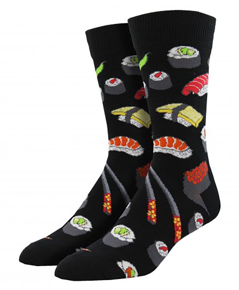 Socksmith Men's Sushi Socks, Black (Black Black), One Size (Manufacturer Size: U.S. 7-12.5)
