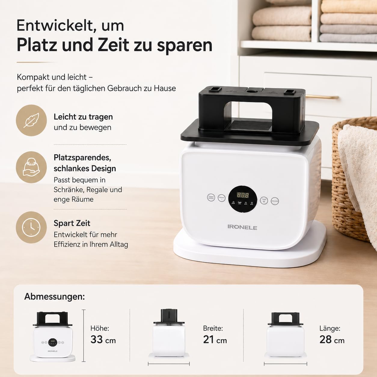 Bügelautomat mit Hemd- & Hosen- & Kleideraufsatz - Smartes Kleiderpress-System | Ersetzt Bügeleisen & Dampfgarer | Smart Display Kleidung Glättgerät (4) (1)