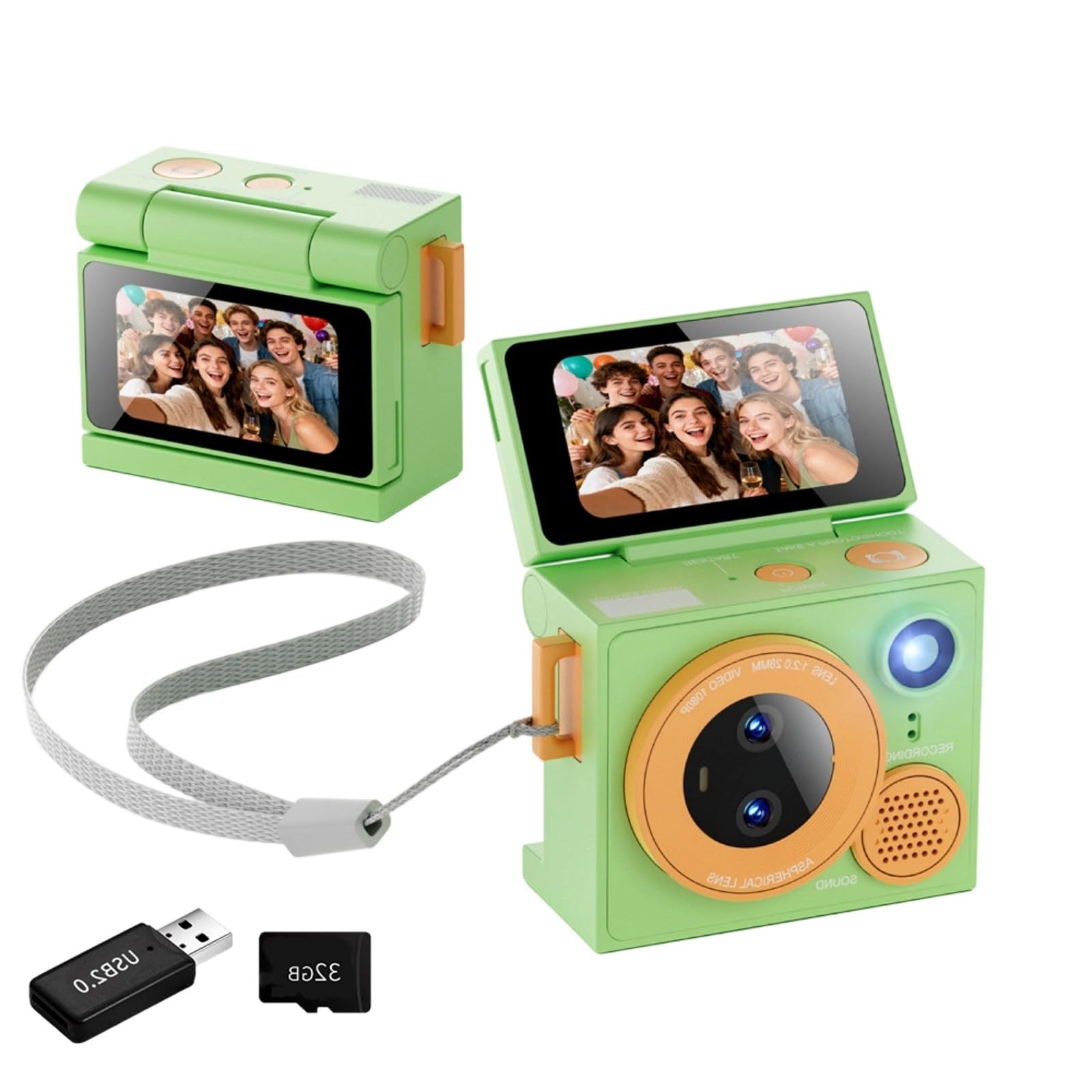 Caméra pouce double objectif HD 1080p 32 Go pour le sport et vos animaux
