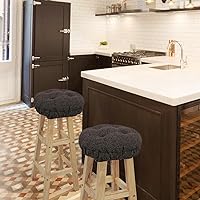 Vista 4 de SINOSSO Cojín moderno de lino para taburete de bar de diámetro 12, diseño moderno entrelazado de silicona, funda de cojín redonda acolchada