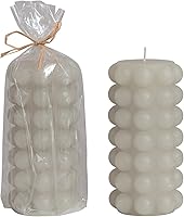 Vista 13 de Creative Co-Op Vela sin perfume de pilar con reborde en forma de pera, negra