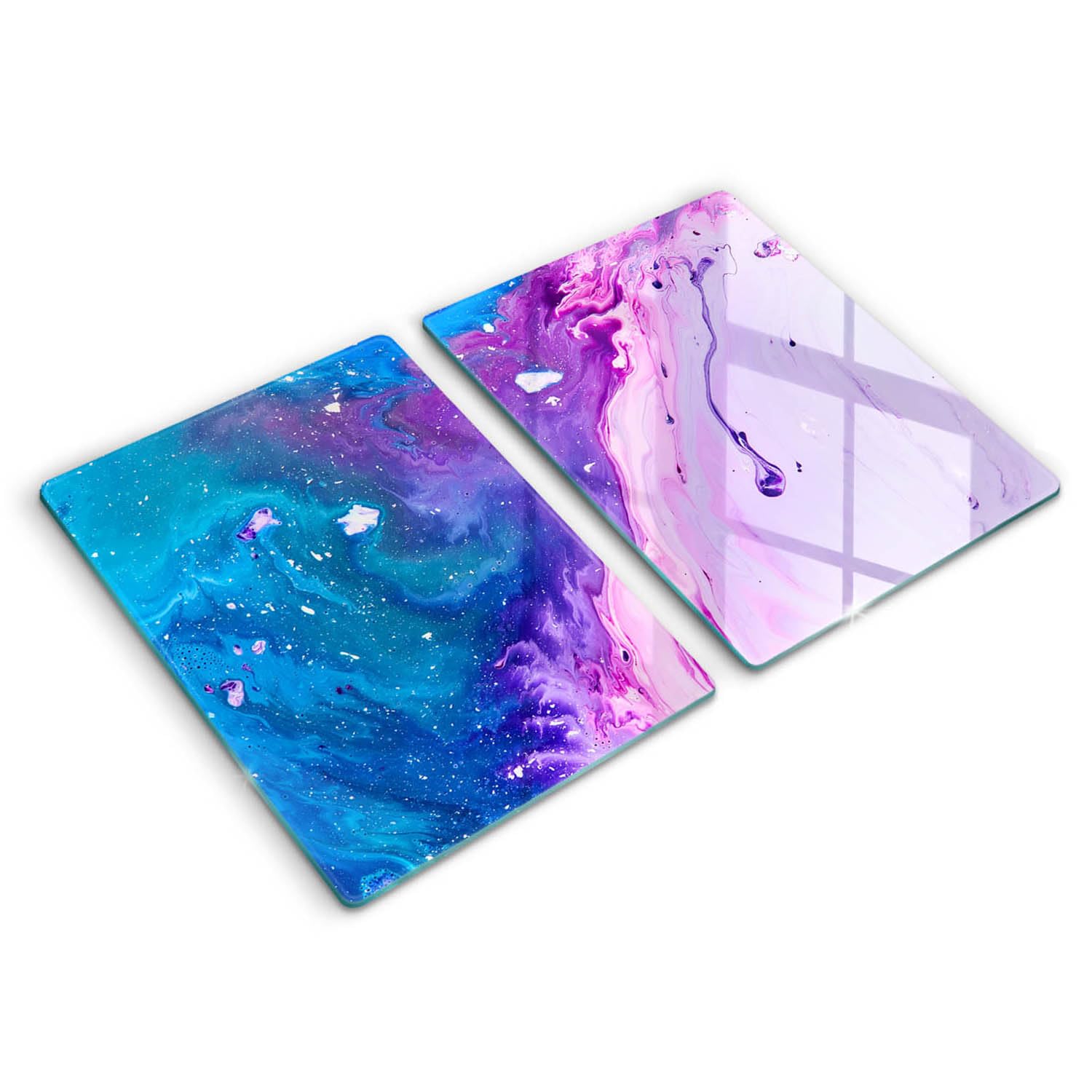 Planche à découper 2x40x52cm Wallfluent en verre pour cuisson motif encre abstraction