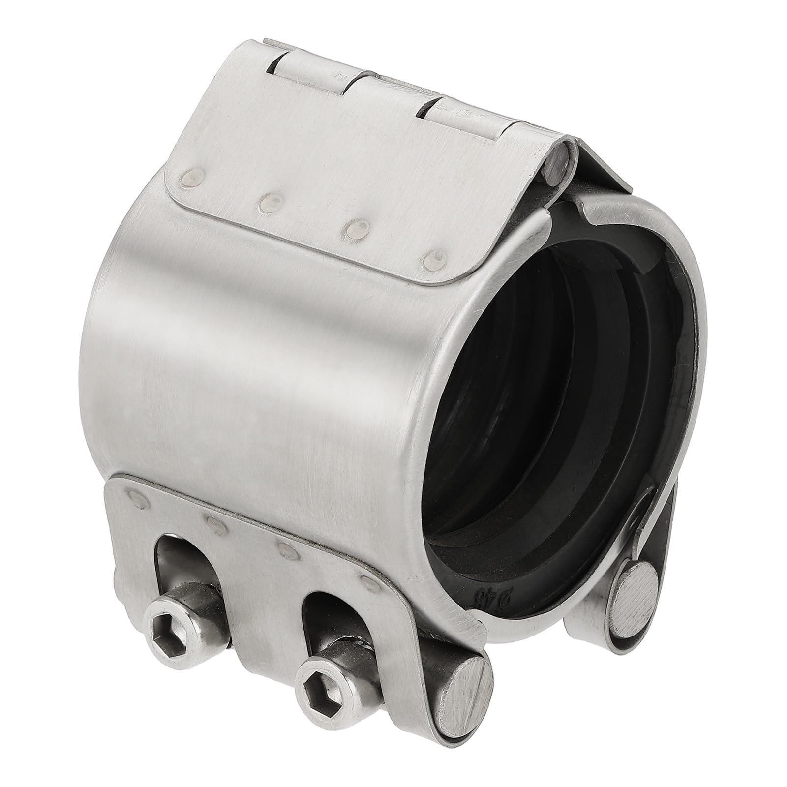 sourcing map Pipe Repair Clamp 1-8/9" OD 47mm-51mm 304 Stainless Steel Leak Sealer Emergency Pipe Repair for Plastic Metal Tubing Water Gas Oil Lines, Silver