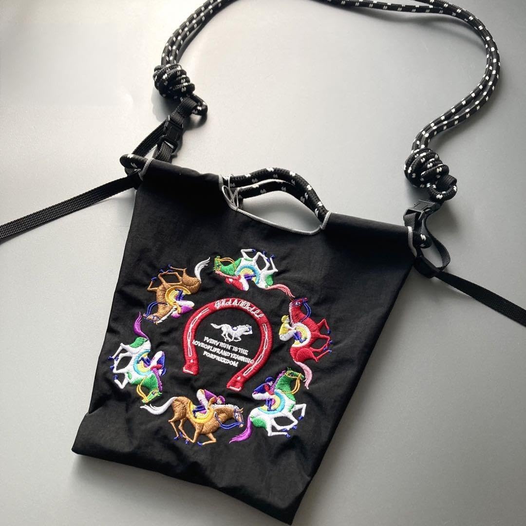 Amazon.co.jp: D.KELLY 刺繍 ショルダーバッグ Sサイズ エコバッグ 馬