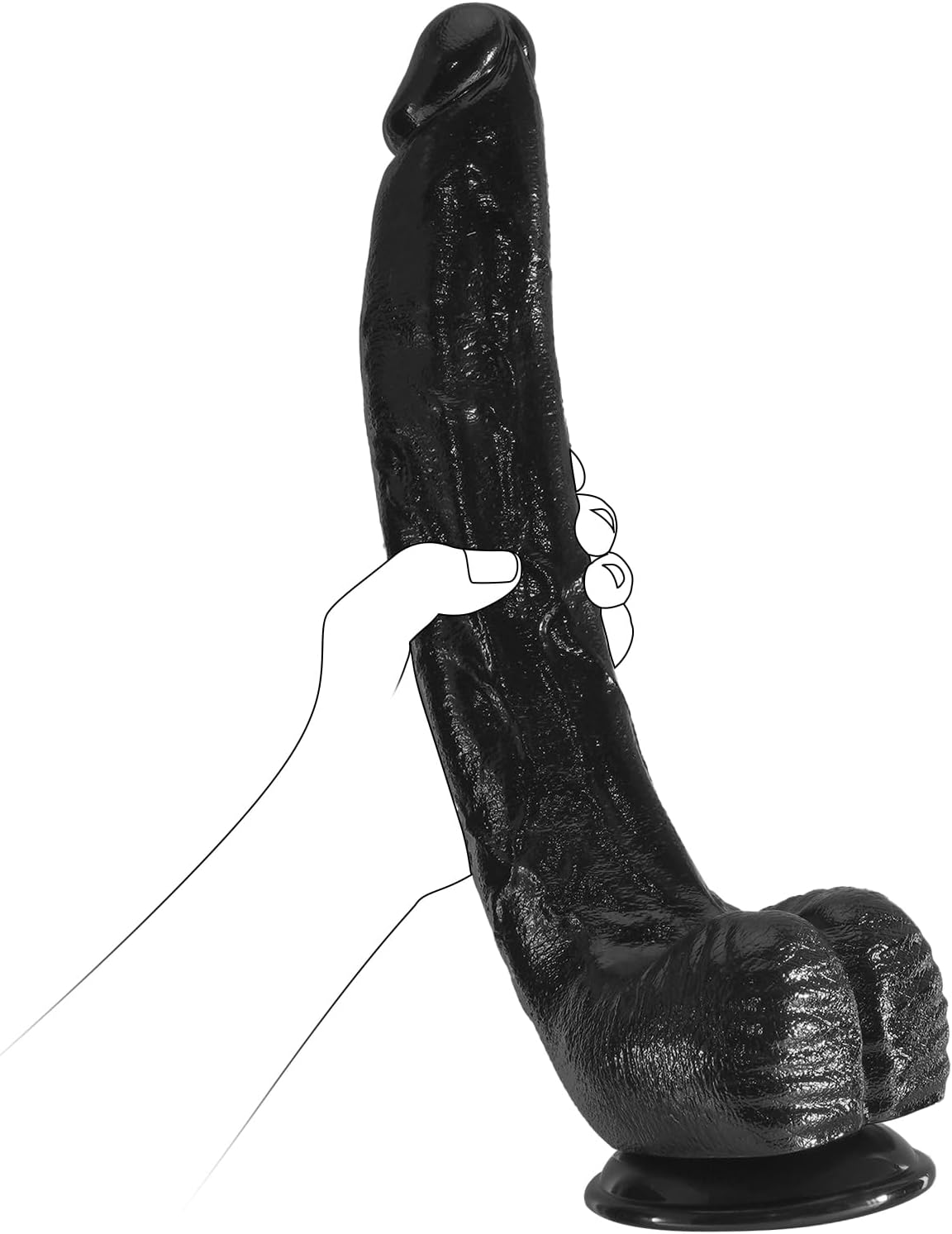 17.7inch XXXL Black Realistic Monster Dildo,Realistic Large Penis with Powerful Suction Cup, Classic Adult Sex Toys