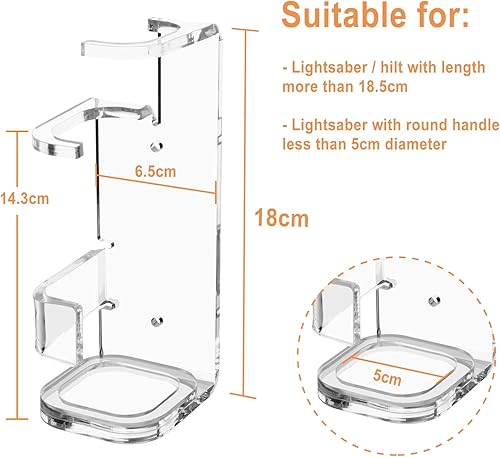 Miniatura 2 de Cosmos 1 juego de soporte de sable de luz para montaje en pared, doble sable de luz cruzado, soporte acrílico de doble hoja para sable de luz