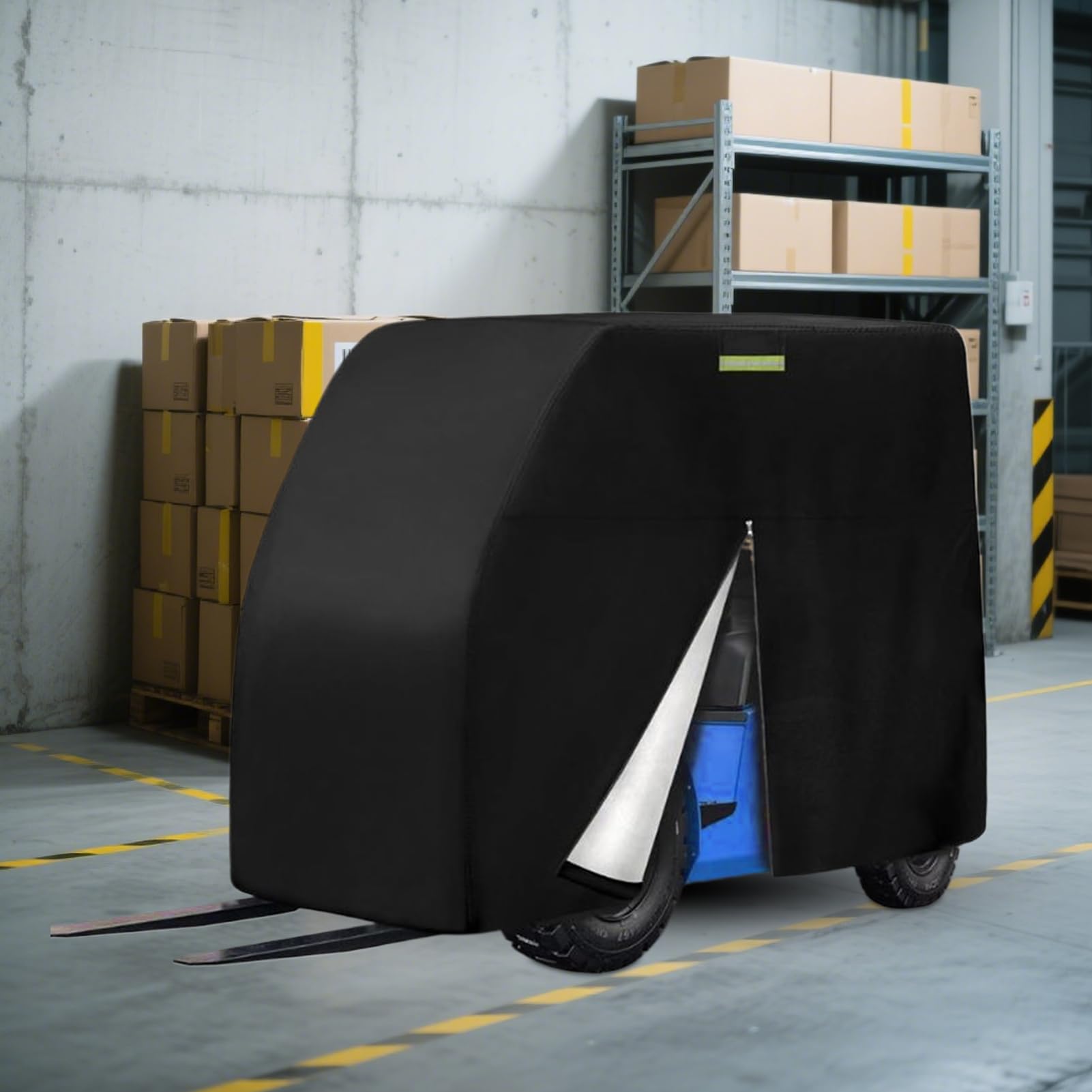 Copertura Per Carrello Elevatore Da Magazzino,Protezione Macchina con Porta a Cerniera,Copertura Muletto Tutte Le Stagioni | per Cantieri Garage Magazzini Banchini Centri Distribuzione