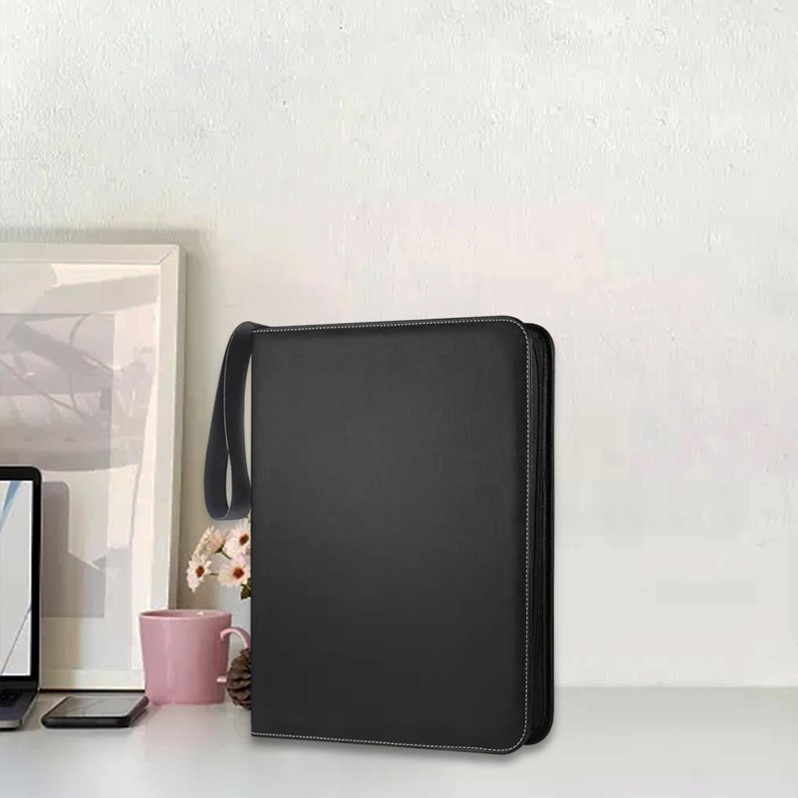 Sharplace Carpeta de 9 Bolsillos para Tarjetas Coleccionables, Carpeta de Colección de Tarjetas de Béisbol con 900 Bolsillos, Libro de Tarjetas Deportivas, Negro un