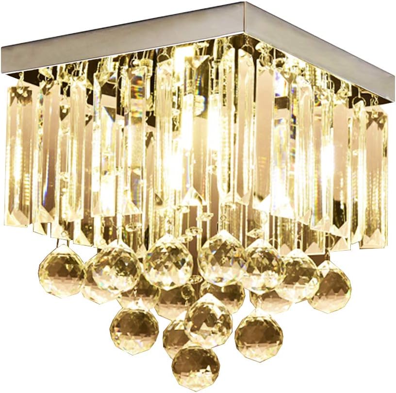 Hsyile KU300114 Modern Simple Ceiling Lamp Square Crystal Lamp Creative Lighting Corridor Lamp Aisle Lights,1 Light