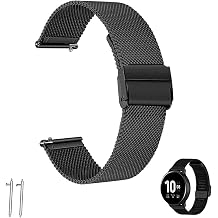Milanese Mesh Watch Strap, Stainless Steel Mesh Watch Band, Fine, Thin, Metal Mesh Watch Strap, Adjustable Length, Quick Release Watch Strap for Men and Women Color Black, Size 17mm