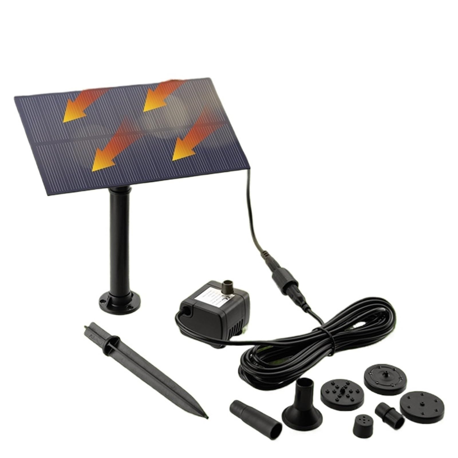 1 bomba solar para estanque de 1,5 W con energía solar, fuente de pájaros, kit de bañera para pájaros, estanques, jardín, acuario y al aire libre