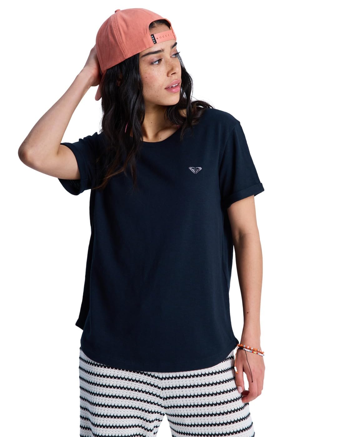 T-Shirt Roxy Oceanwave Regular Noir Léger Évitant la Chaleur d'Été