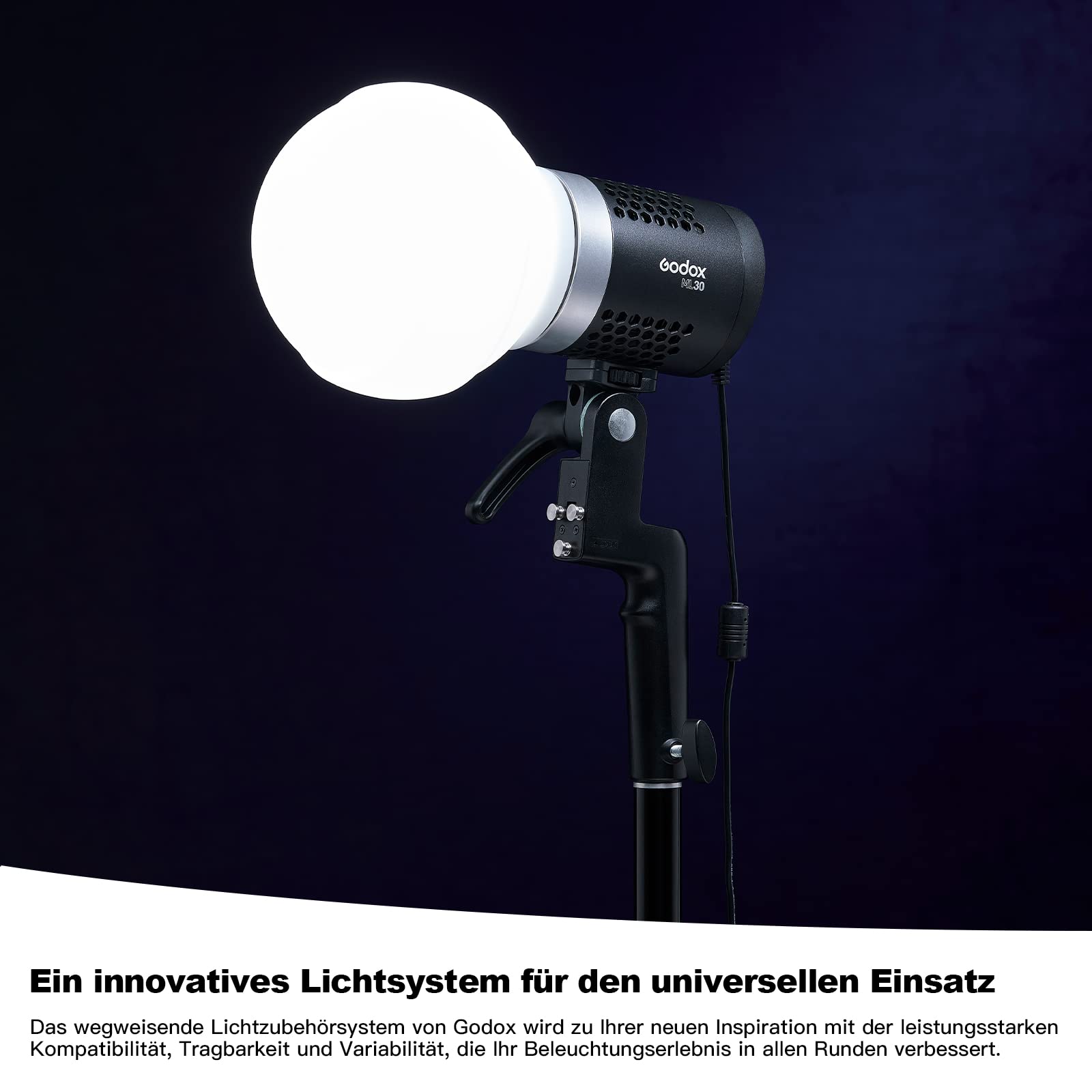 Godox ML-CD15 - Kit cupola di diffusione (3 anelli adattatori inclusi), diffusore pieghevole per ML30 ML30Bi ML60 ML60Bi V1S V1C V1N V1O V1F V850III V860III TT685II AD100/200/300/400Pro