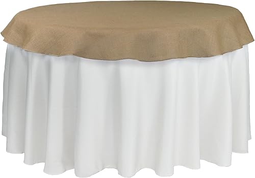 Miniatura 9 de Your Chair Covers - Mantel redondo de yute natural rústico de 72 pulgadas para boda, fiesta, cocina, hogar, mesa de comedor