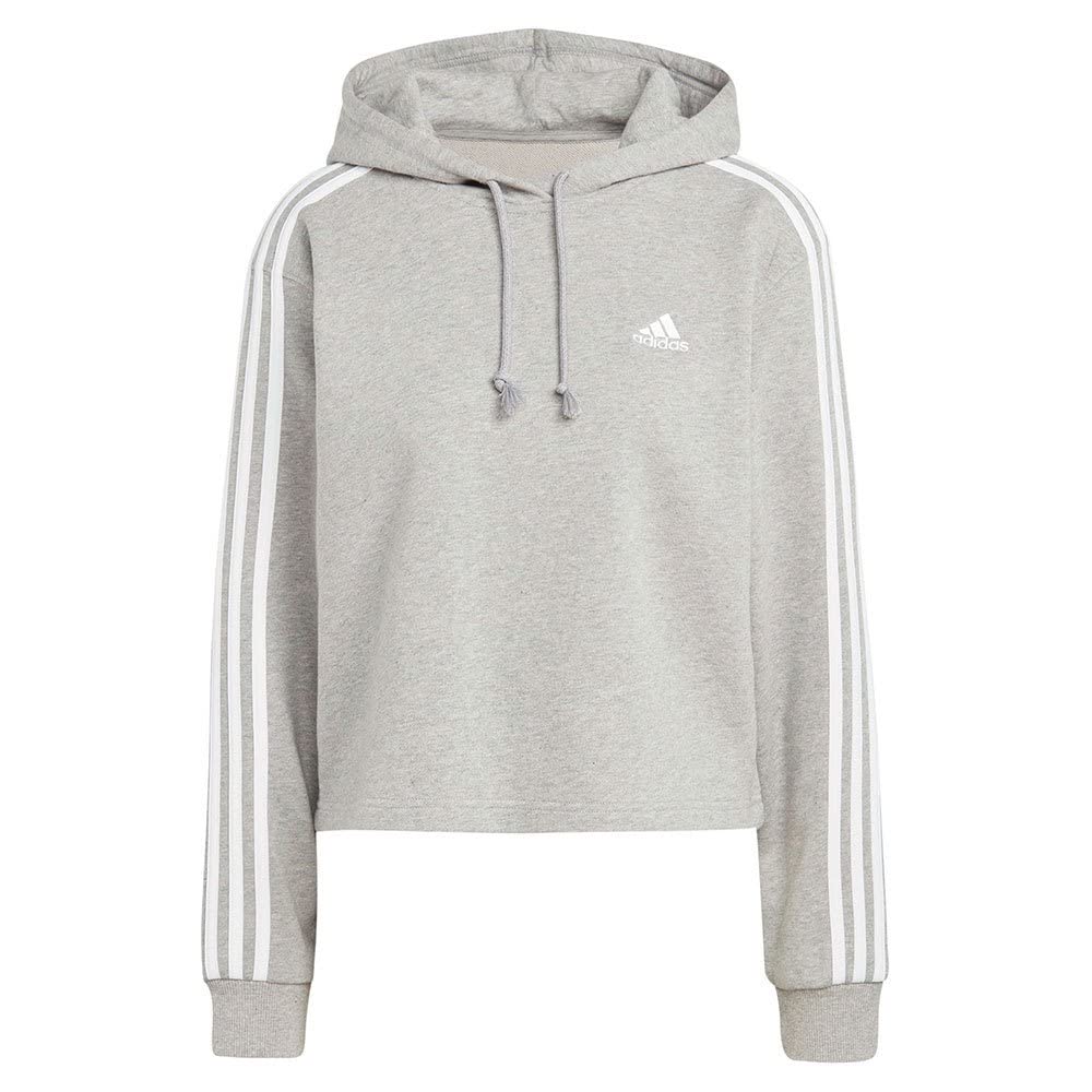 adidas 3-Stripes French Terry Cropped Hoodie Sudadera con Capucha Mujer