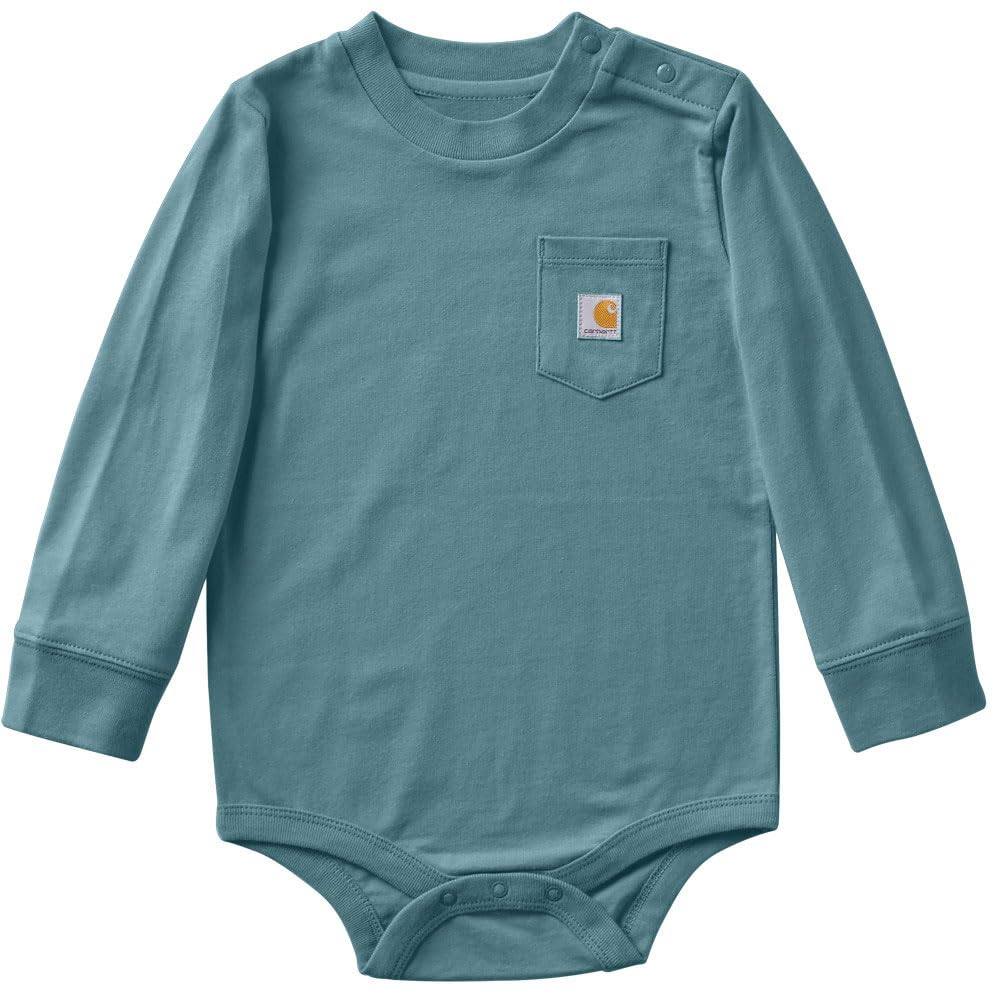 Carhartt Long-Sleeve Pocket Bodysuit 3 Months Hydro