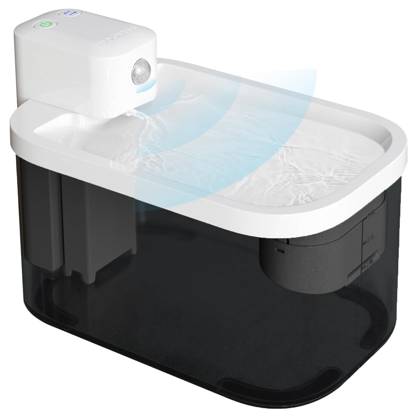DOGNESS 3,2L Fuente para Gatos con Sensor, Fuente para Gatos sin Cable, Ultrasilencioso Bebedero Gatos, Ultrafiltro Fuente de Agua para Gatos, Typ C-Carga rápida