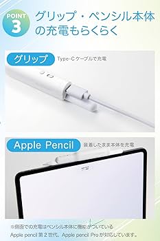 Amazon.co.jp: エレコム Apple Pencil用 ショートカットグリップ