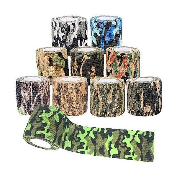 ZoneYan Camouflage Tape Wrap, Wrap Camouflage Selbstklebender, Camo Tape Stoff, Kein Kleber Camouflage Tape, Kann für…