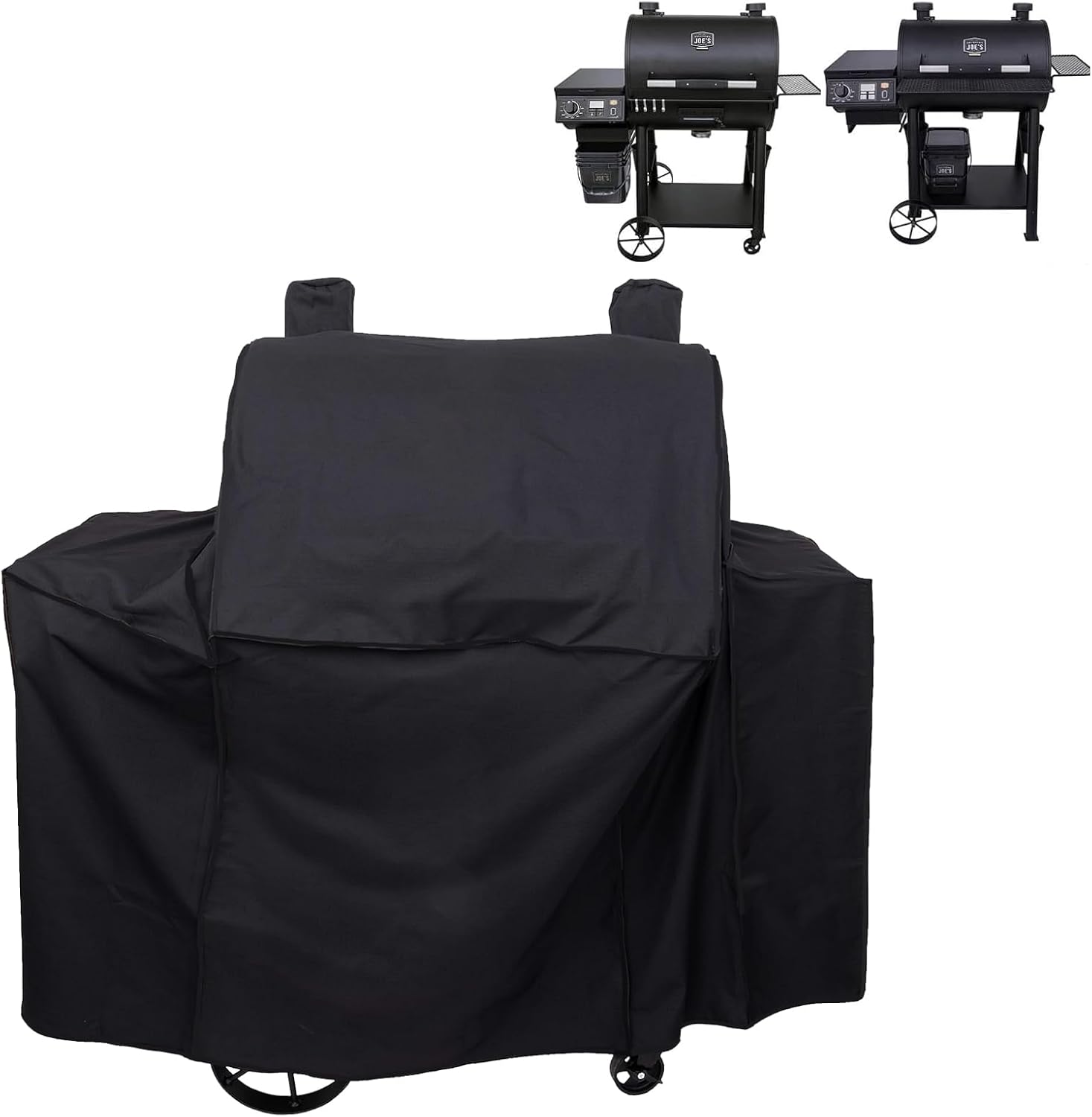 Grill Cover for Oklahoma Joe's Rider 900 & Rider DLX Grills, 600D Heavy Duty Waterproof UV Resistant Charcoal Offset Smoker Cover, Outdoor Barbeque Grill Accessories