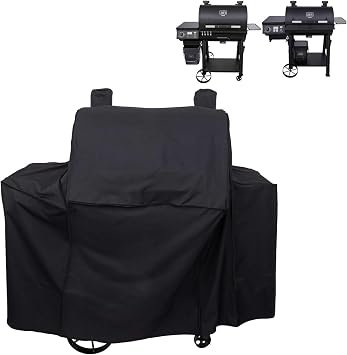 Grill Cover for Oklahoma Joes Rider 900 & Rider DLX Grills | 600D Heavy Duty Waterproof UV Resistant Charcoal Offset Smoker Cover, Outdoor Barbeque Grill Accessories