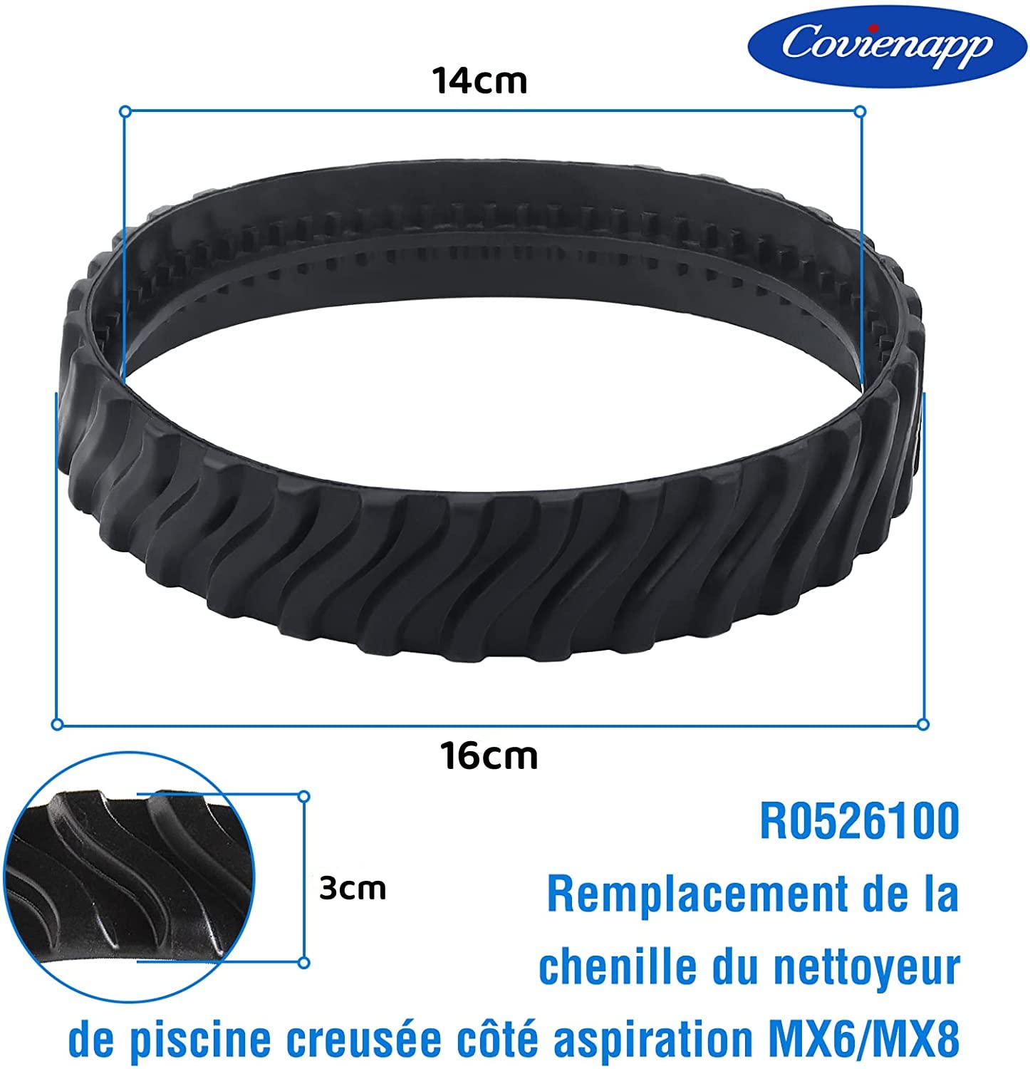 Chenilles Robot Zodiac 2 Chenilles Pour Robot Zodiac MX6 MX8 MX9 - Adaptables R0526100 - Nettoyage Piscine Piscine Tubulaire
