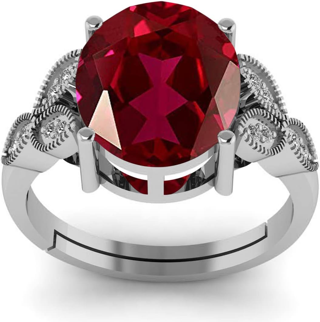 6.00 Carat Natural Ruby Gemstone Silver Plated Promise Ring, Gemstone, Ruby