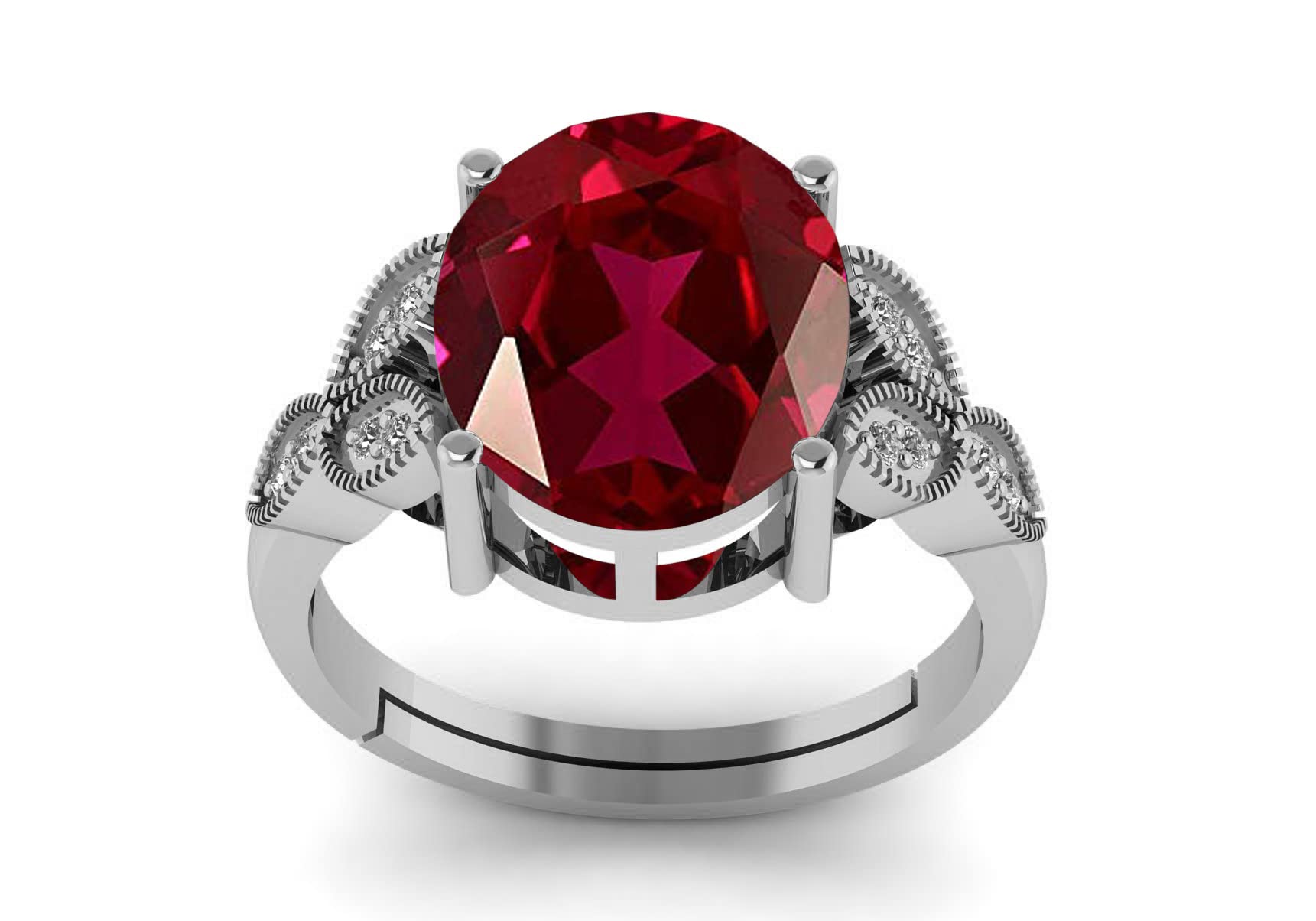 6.00 Carat Natural Ruby Gemstone Silver Plated Promise Ring, Gemstone, Ruby