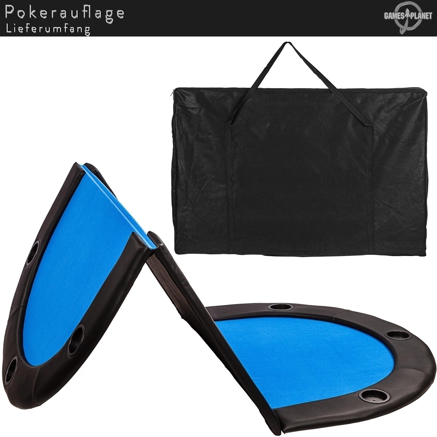 GAMES PLANET Faltbare Pokerauflage Straight Flush 208x106x3 cm MDF Grün